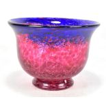 An Art Glass pedestal bowl, with internal mottled decoration, possibly Scottish, height 15cm,