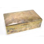 DEAKIN & FRANCIS LTD; a George V hallmarked silver rectangular cigarette case, engraved with