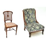 A Victorian mahogany framed nursing chair and an Edwardian bedroom chair (2).