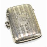 JOHN ROSE; an Edward VII hallmarked silver vesta case, with monogrammed cartouche, Birmingham