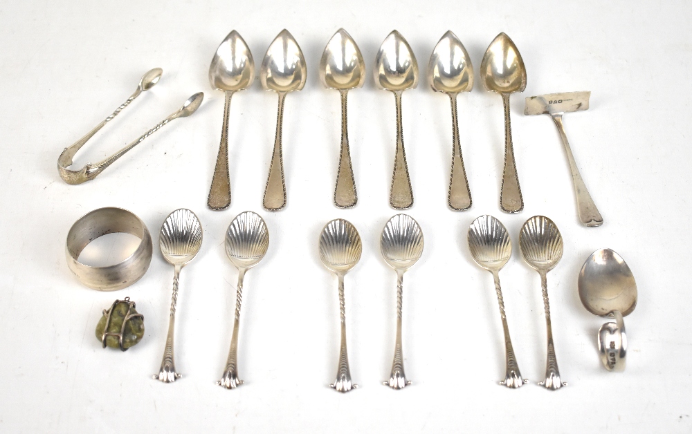 JAMES DIXON & SON; a set of six George V hallmarked silver teaspoons, Sheffield 1928, together