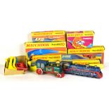 Two Japanese tinplate trains, the larger battery operated by Kanto Toys, length 35.5cm, the
