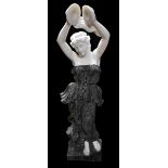 A reproduction Classical-style green and white marble figure modelled as a female Bacchanal