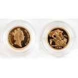 An Elizabeth II proof half sovereign, 1985, encapsulated and cased with certificate, no.987.