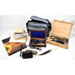 A mixed lot of assorted collectors' items to include rosewood cased drawing implements, vintage