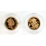 An Elizabeth II proof half sovereign, 1996, encapsulated and cased with certificate, no.2020.