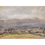 FRED LAWSON (British 1888-1968); watercolour on paper, 'Snow showers, Penn Hill' signed lower