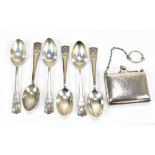 NORTHERN GOLDSMITHS CO; a set of six George V hallmarked silver Jubilee teaspoons, with cast