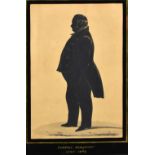 19TH CENTURY SCHOOL; portrait of Phineas Beaumont 1786-1865, full length silhouette with gilt