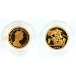 An Elizabeth II proof half sovereign, 1980, encapsulated and cased with certificate.