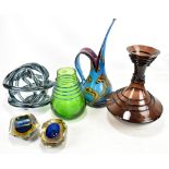 LUIGI MADRUZZATO FOR MURANO; two Sommerso glass bowls, large baluster form glass vase with