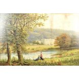 AFTER ROBERT FINLAY MCINTYRE; print depicting view of Chatsworth house, 49 x 77cm, framed and