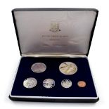 A cased set of Franklin Mint British Virgin Islands proof coins with certificate.