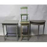 A group of four items of early 20th century painted and distressed furniture to include a c1930s