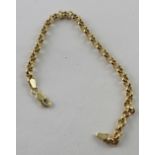 A 9ct yellow gold link bracelet, approx 4g.