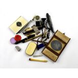 A mixed lot of assorted collectible items to include Bakelite pen,