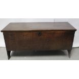 A 19th century mahogany plank-topped coffer, width 100cm.