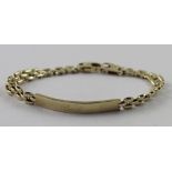 A 9ct yellow gold identity bracelet engraved 'Barbara', approx 12.3g.