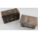 A metal Arts & Crafts box, the lid inscribed 'Chuzzlewit', 6 x 15.