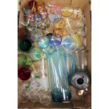 A mixed lot of assorted retro and studio glass to include Isle of Wight squat vase,