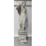 A 19th century life-sized figure of a young woman in Classical Grecian costume,