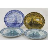Four Wedgwood maritime themed plates decorated with images of sailing ships, diameter 26cm (4).