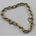 A 9ct yellow gold link bracelet, approx 11g.