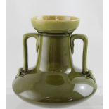A Linthorpe Pottery twin-handled Arts & Crafts vase, numbered 957, height 13cm.