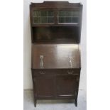 An Arts & Crafts oak bureau bookcase,