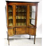 An Edwardian mahogany inlaid display cabinet,