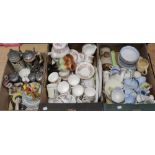 Three boxes of assorted ceramics to include Royal Doulton, Bavarian steins, Wade Heath jug etc (3).