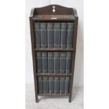 An early 20th century oak three-tier bookcase, 76 x 34cm,