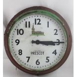 An early 20th century Sectric Prescot metal station clock,