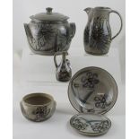 A large collection of assorted Terry Godby studio pottery to include lidded tureens, bowls,