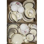 A quantity of dinner and tea ware to include Crown Ducal cream,