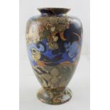 A Frederick Rhead large footed shoulder vase decorated in Amstel pattern, factory marks to base,