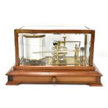 A reproduction mahogany cased barograph, height of case 21cm.