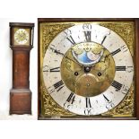 STANCLIFFE OF BARKLAND; a George III oak cased eight day long case clock, the brass dial set