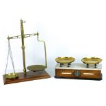 J. WOOLLEY & SONS & CO LTD, MANCHESTER; a set of marble topped Class II scales and a set of