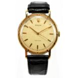 ROLEX; a 9ct yellow gold cased gentleman's 'Precision' wristwatch, the circular dial set with