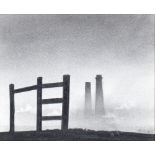 TREVOR GRIMSHAW (1947-2001); pencil and graphite, 'Fence and Chimneys', signed and dated 78 lower