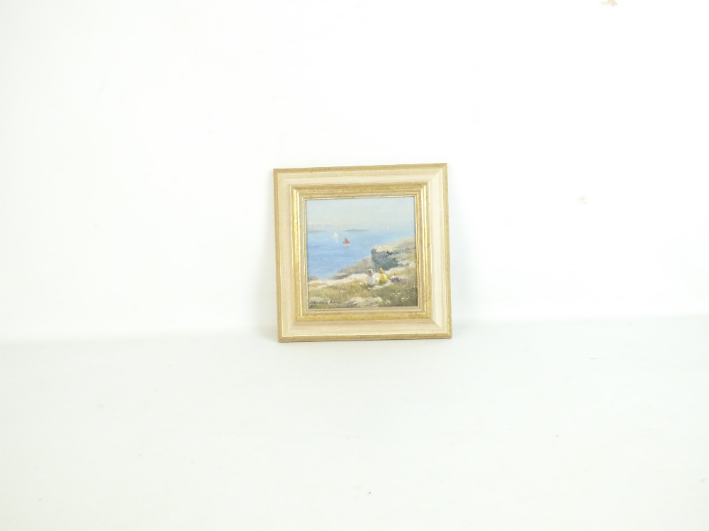 WILLIAM BURNS RIBA FSAI FRSA (1924-1995); two oils on canvas, 'Beach Games, Scarborough', and 'Cliff - Bild 2 aus 7