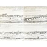 A reproduction panoramic view of the Thames in London.