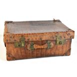 A vintage crocodile effect vanity case with brass locks.