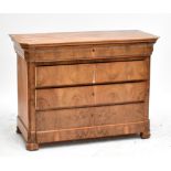 A walnut and burr walnut four drawer chest, approx 93 x 125cm.Additional InformationGeneral wear and