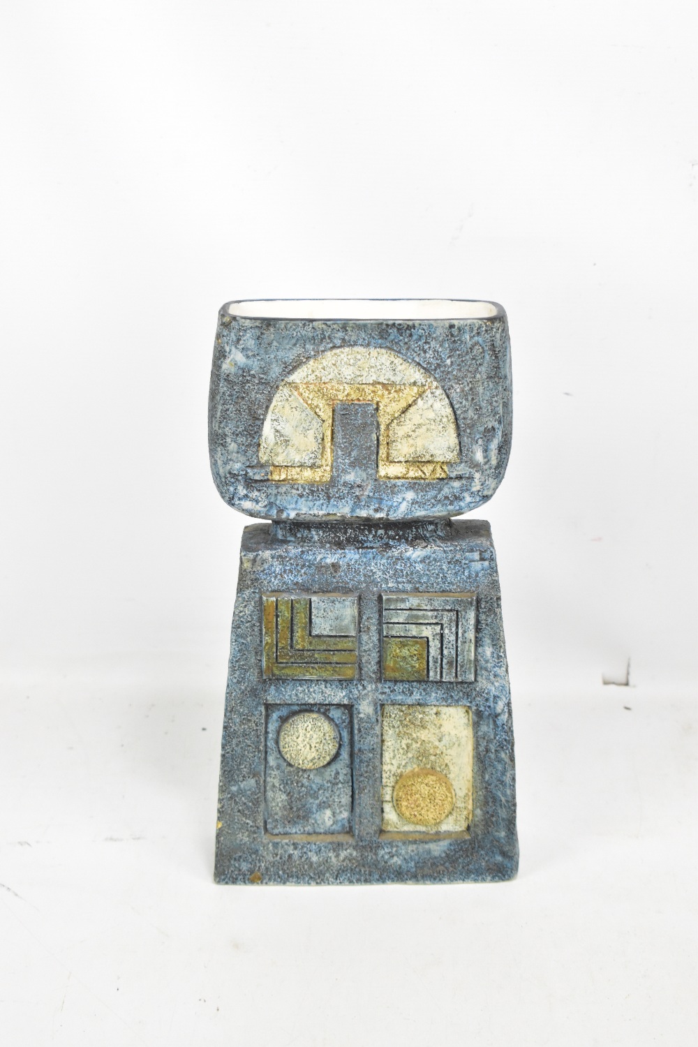 TINA DOUBLEDAY FOR TROIKA POTTERY; a Newlyn double base vase decorated to each side with geometric - Image 2 of 12
