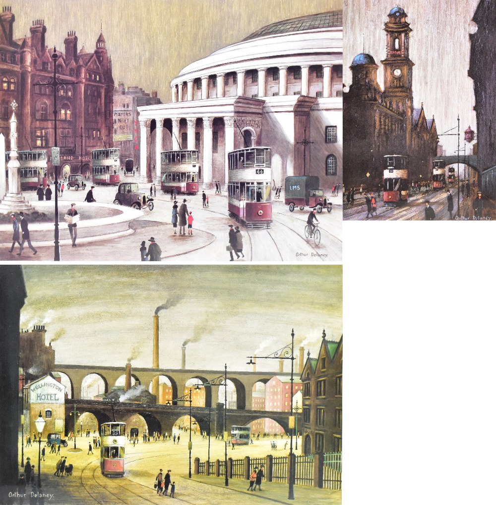 ARTHUR DELANEY (1927-1987); three pencil signed limited edition prints to include Manchester Central