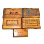 Five Jerusalem souvenir pressed flower albums in olive wood covers (5).