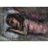 ARTHUR BERRY (1925-1994); mixed media, figure sleeping, signed lower left, 50 x 72cm, framed and