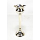 JOSEPH GLOSTER; a George V hallmarked silver posy vase with wavy rim, height 20cm (weighted base).